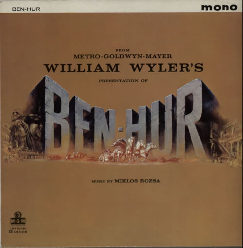 Miklos Rozsa Ben-Hur UK vinyl LP album (LP record) MGM-C-802