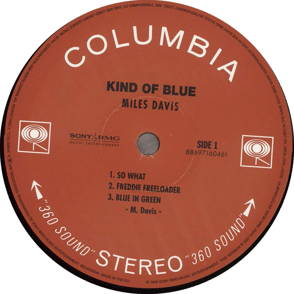 Miles Davis Kind Of Blue - 200gram Vinyl German vinyl LP album (LP record) 886971604610