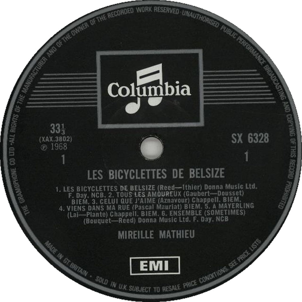 Mireille Mathieu Les Bicyclettes De Belsize - One Box UK vinyl LP album (LP record)
