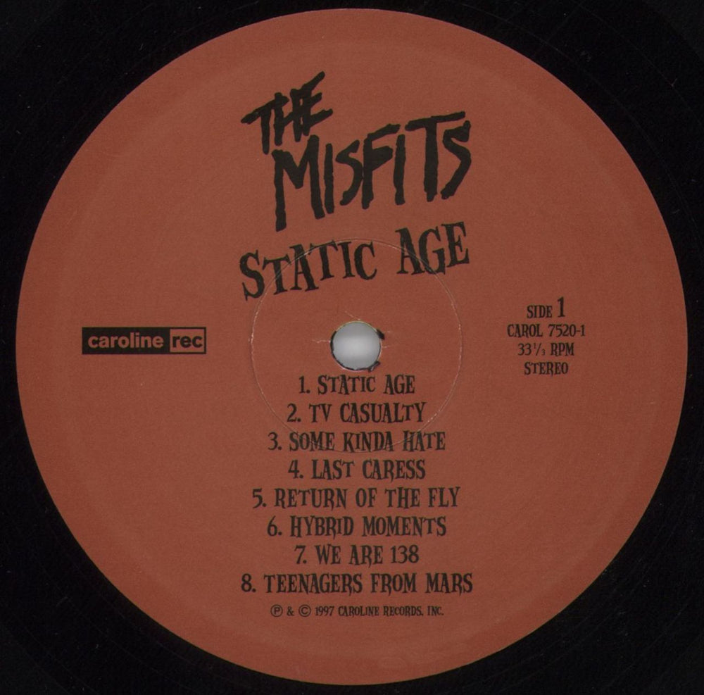 Misfits Static Age US vinyl LP album (LP record) MFTLPST405131