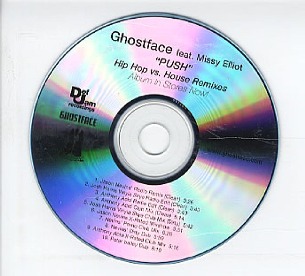 Missy Misdemeanor Elliott Push - Hip Hop Vs. House Remixes US Promo CD-R acetate CDR ACETATE