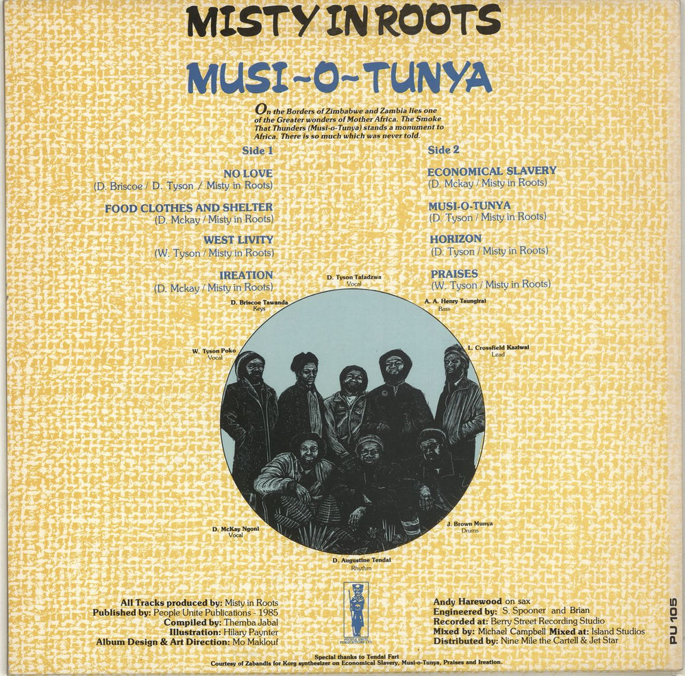 Misty In Roots Musi-O-Tunya - Ex UK vinyl LP album (LP record)