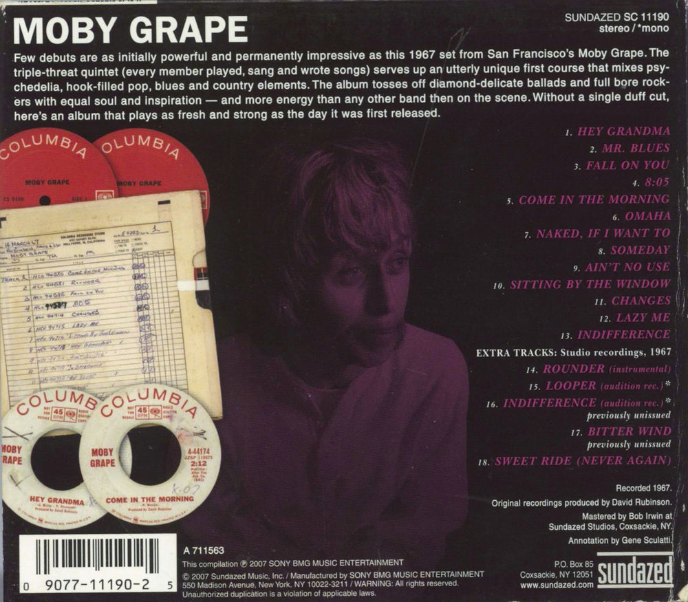 Moby Grape Moby Grape: Remastered + Slipcase US CD album (CDLP) 090771119025