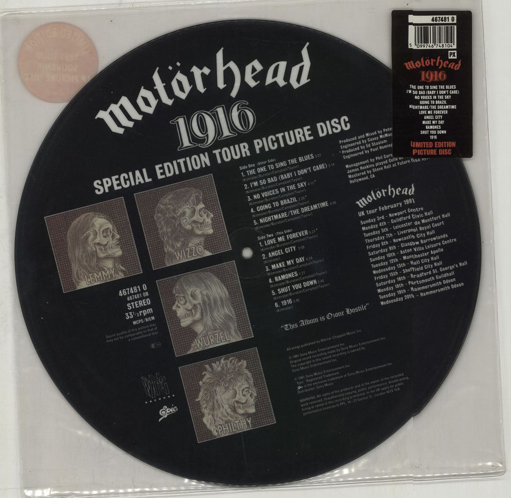 Motorhead 1916 - Nineteen Sixteen UK picture disc LP (vinyl picture disc album) MOTPDNI57369