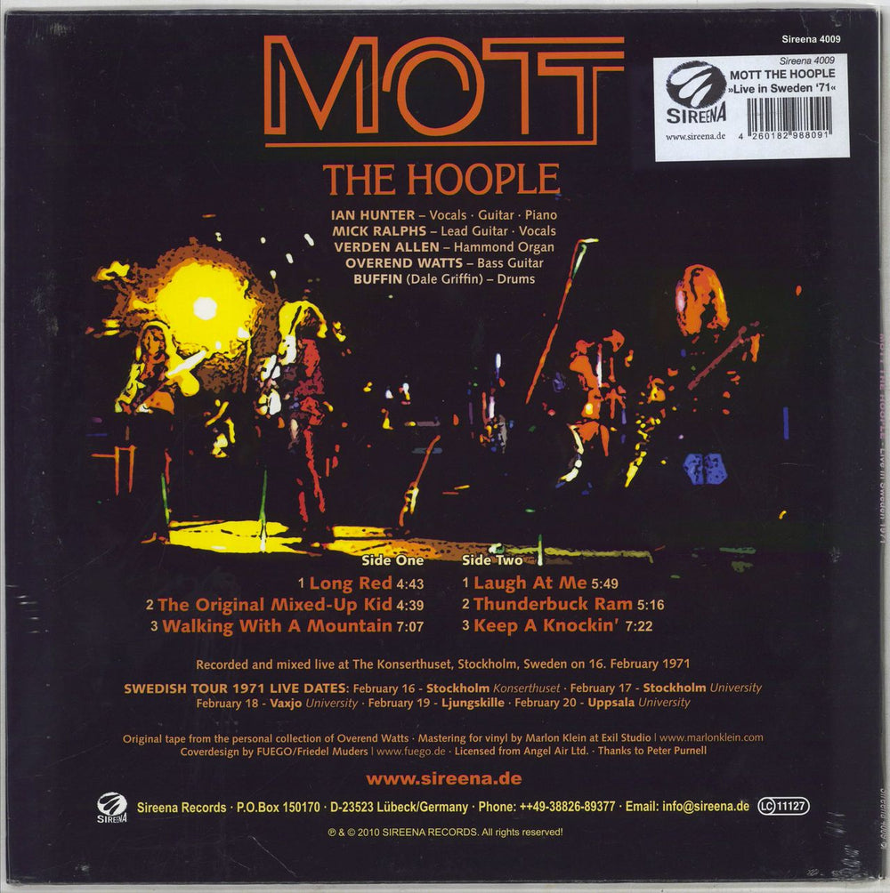 Mott The Hoople Live In Sweden 1971 - Sealed German vinyl LP album (LP record) 4260182988091