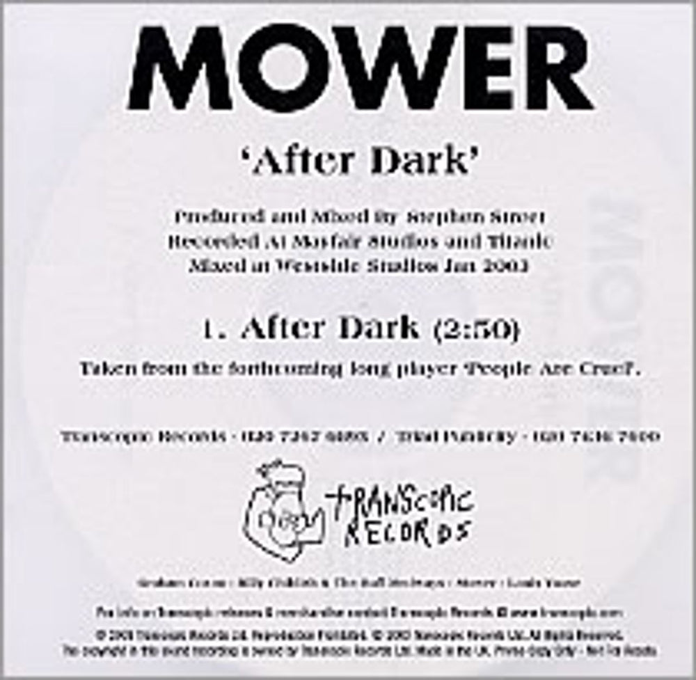 Mower After Dark UK Promo CD-R acetate CD-R ACETATE