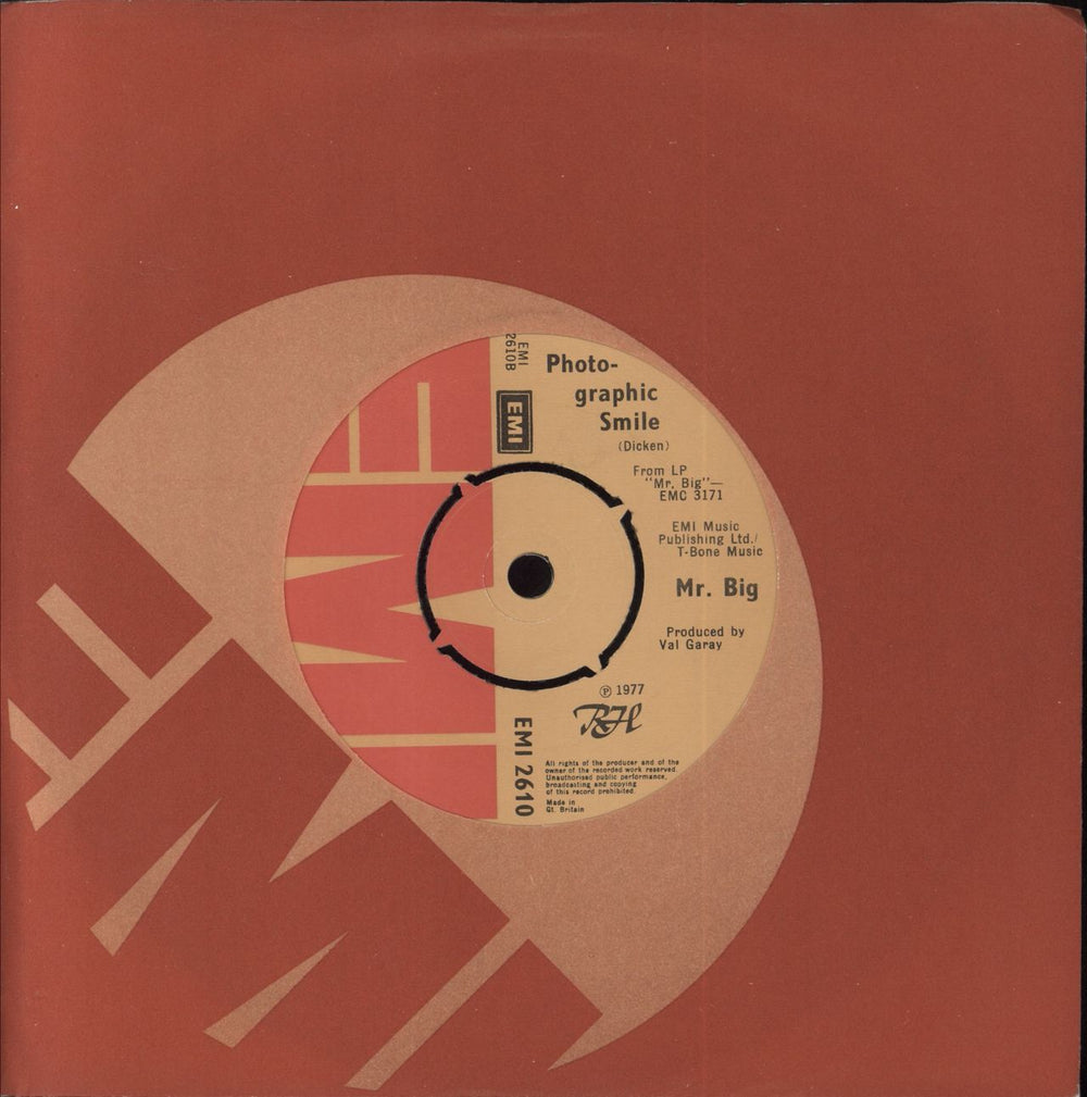 Mr Big (UK) Feel Like Calling Home UK 7" vinyl single (7 inch record / 45) EMI2610