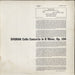 Mstislav Rostropovich Dvorák: Cello Concerto in B Minor, Op.104 US vinyl LP album (LP record)