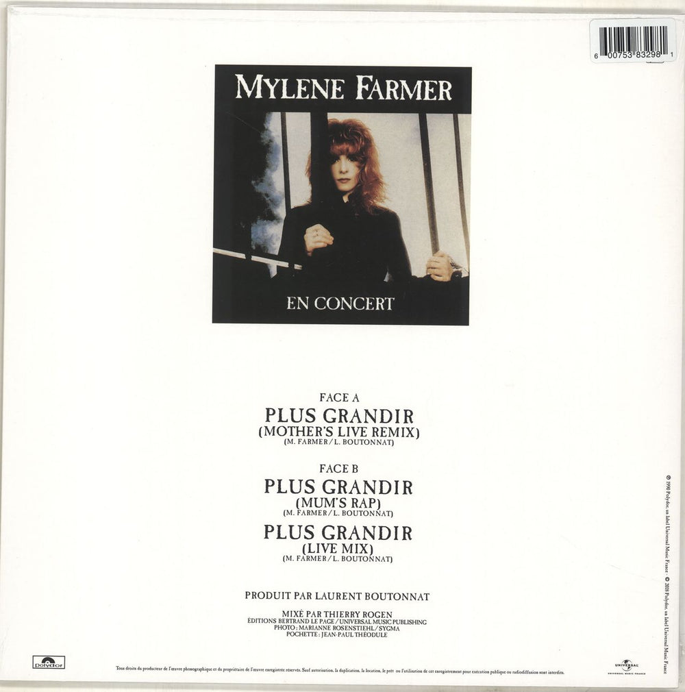 Mylene Farmer Plus Grandir - Live - Orange Vinyl French 12" vinyl single (12 inch record / Maxi-single) 600753832981