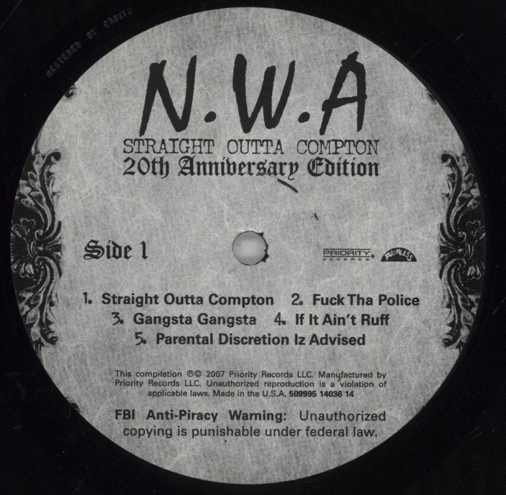 N.W.A. Straight Outta Compton: 20th Anniversary - 180gm Vinyl UK 2-LP vinyl record set (Double LP Album) NWA2LST831950