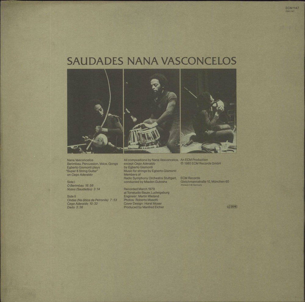 Naná Vasconcelos Saudades German vinyl LP album (LP record)