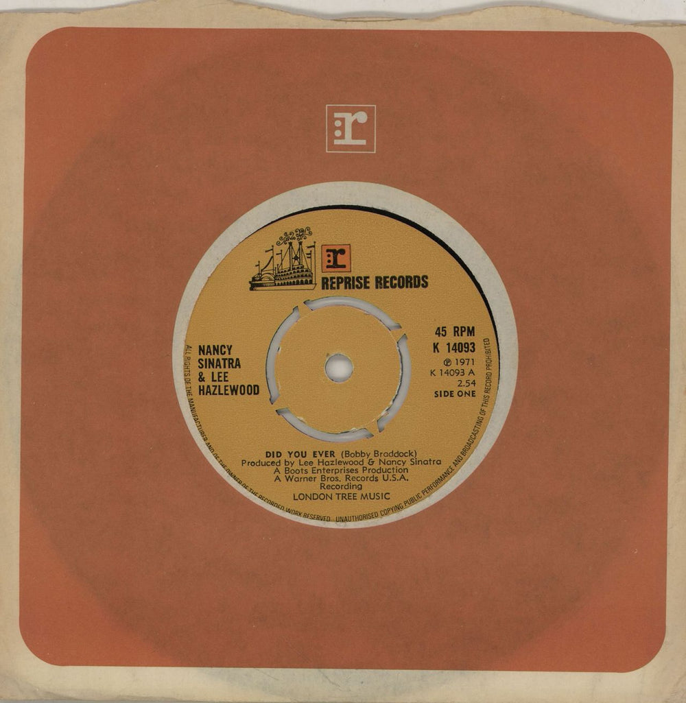 Nancy Sinatra & Lee Hazlewood Did You Ever - 4pr UK 7" vinyl single (7 inch record / 45) K14093