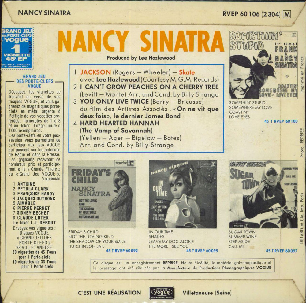 Nancy Sinatra Le Skate - Jackson French 7" vinyl single (7 inch record / 45)