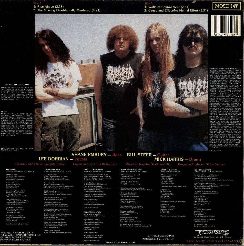 Napalm Death Mentally Murdered UK 12" vinyl single (12 inch record / Maxi-single) 5018615101468