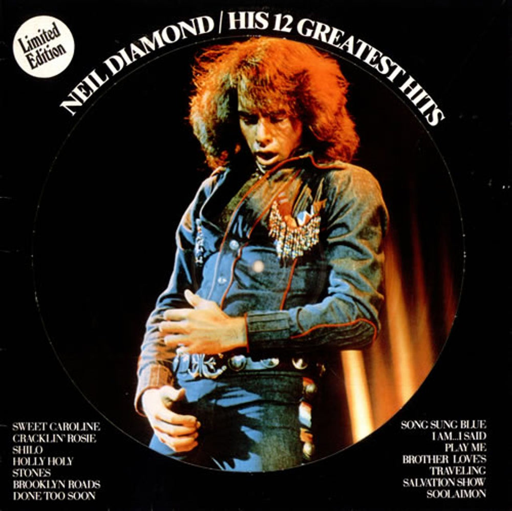 Neil Diamond His 12 Greatest Hits Dutch picture disc LP (vinyl picture disc album) 5C-P062-95373