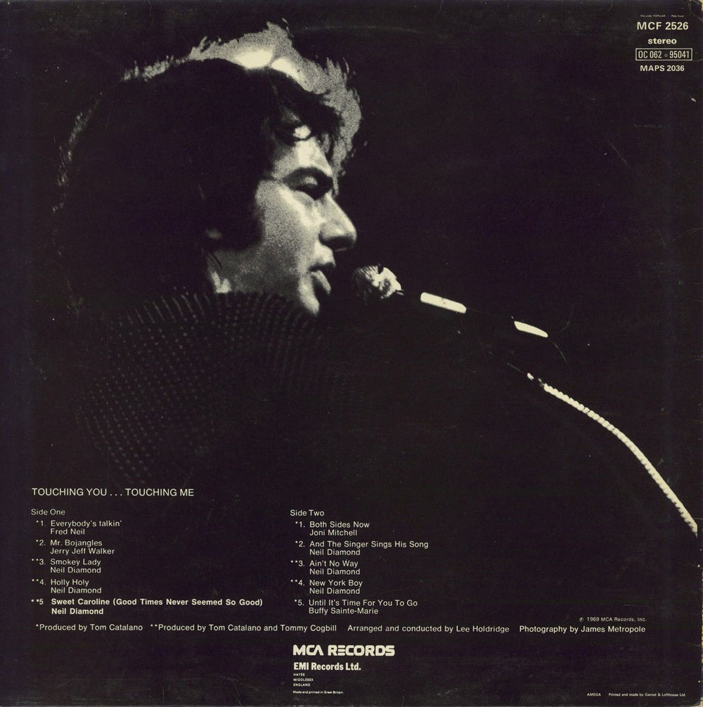 Neil Diamond Touching You, Touching Me UK vinyl LP album (LP record)