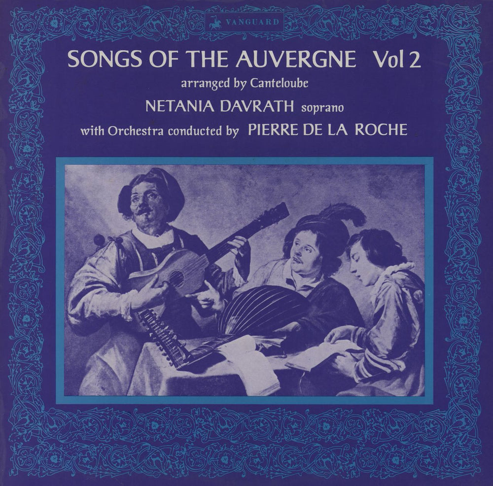 Netania Davrath Songs Of The Auvergne Vol. 2 UK vinyl LP album (LP record) VSL11075