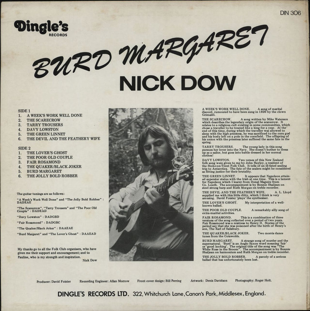 Nick Dow Burd Margaret UK vinyl LP album (LP record)