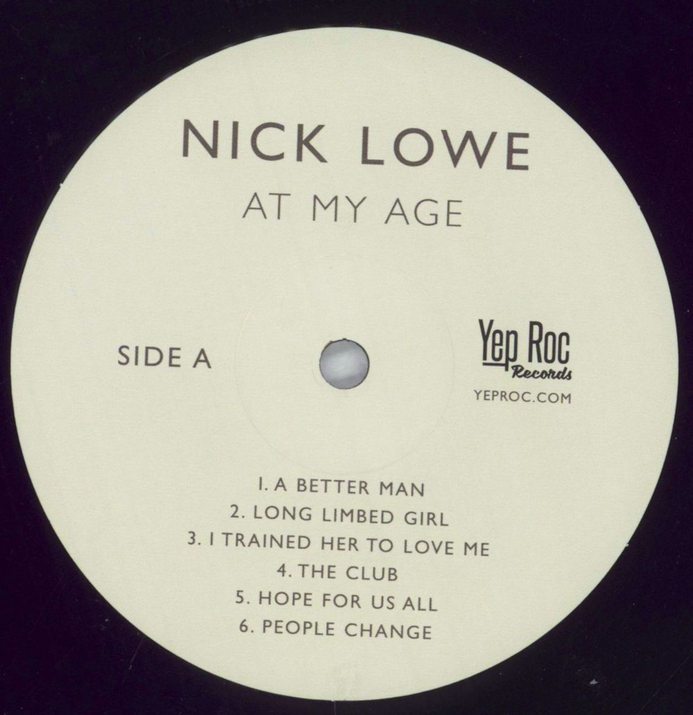 Nick Lowe At My Age US vinyl LP album (LP record) LOWLPAT827627