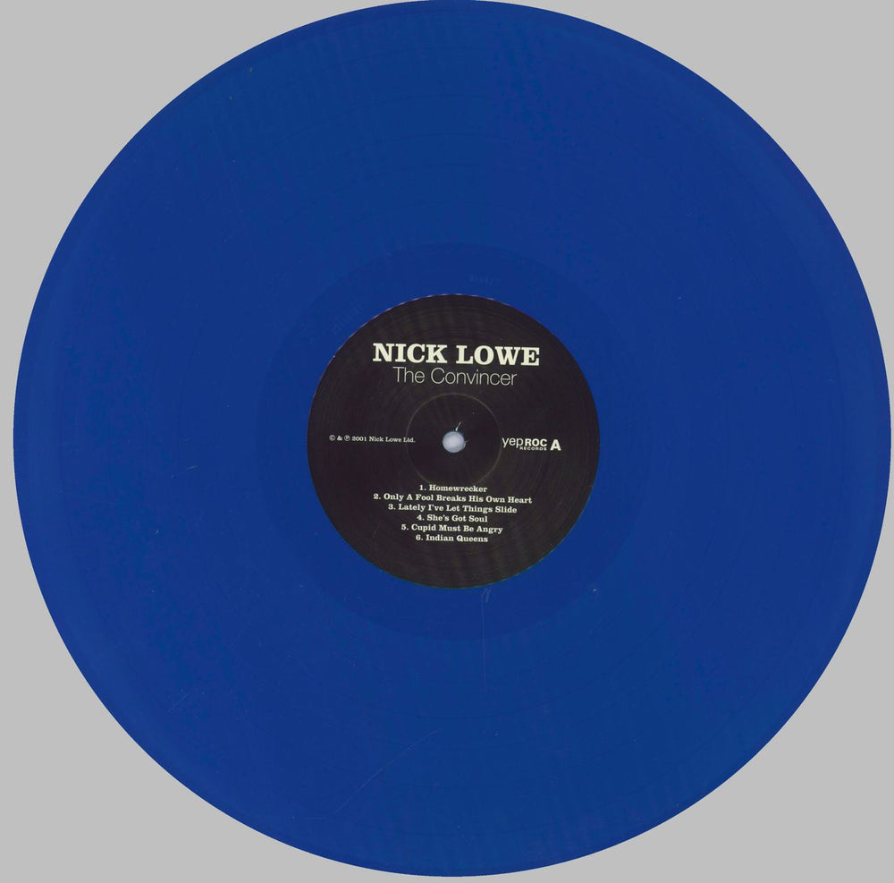 Nick Lowe The Convincer + 7" - Blue vinyl US vinyl LP album (LP record) LOWLPTH827626