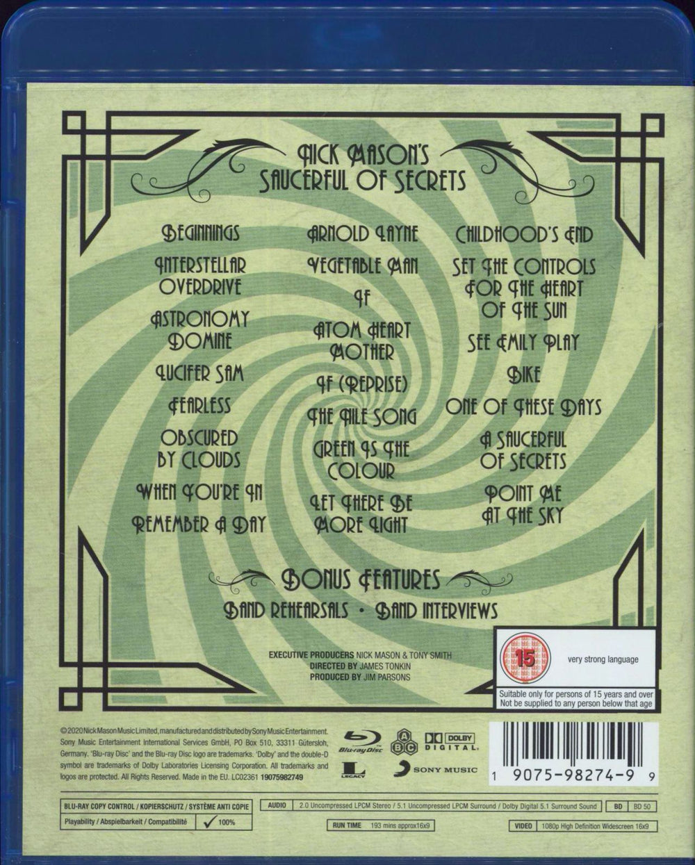 Nick Mason Live At The Roundhouse UK Blu Ray DVD