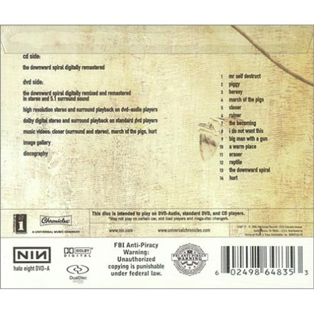 Nine Inch Nails The Downward Spiral - Sealed US Dual Disc NINDUTH343190