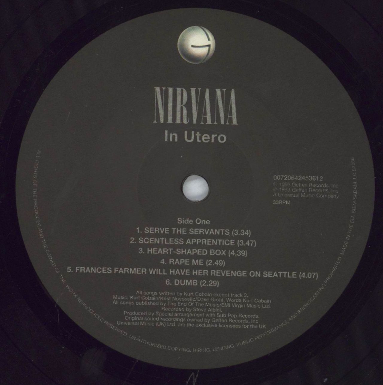 Nirvana: In Utero (180g) Vinyl LP —