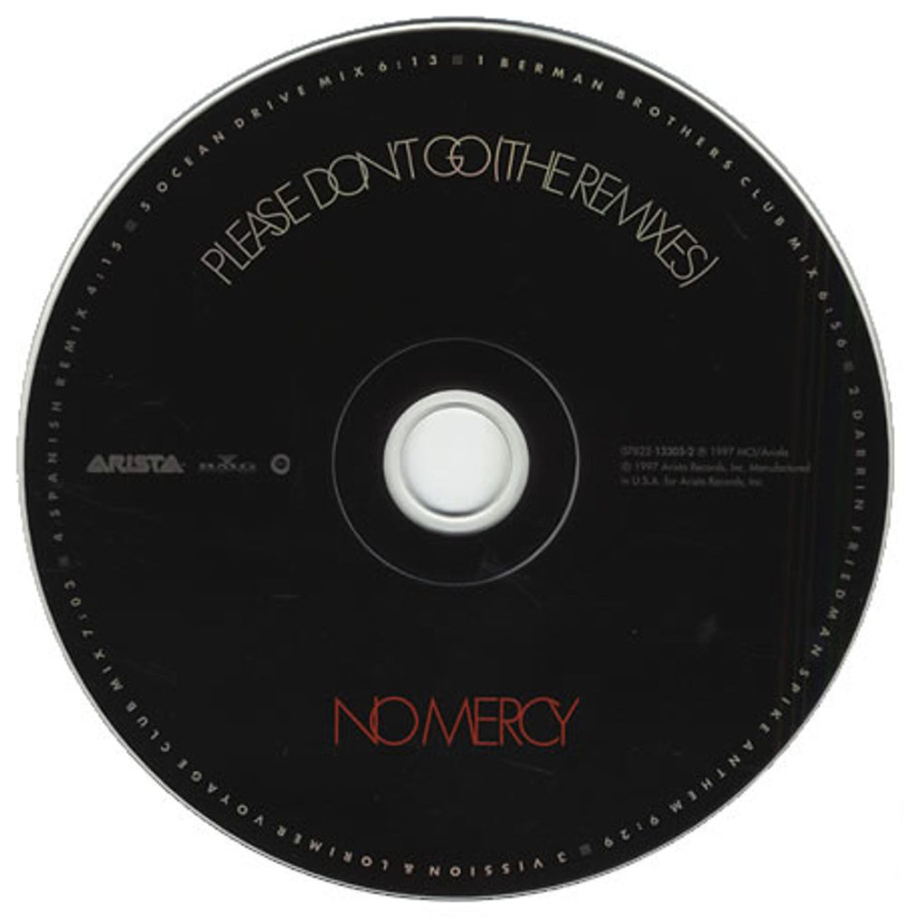 No Mercy Please Don't Go US CD single (CD5 / 5") NMYC5PL82710