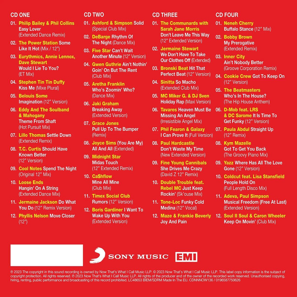 Now That's What I Call Music NOW Dance The 80s - Sealed UK 4-CD album set 196587750626