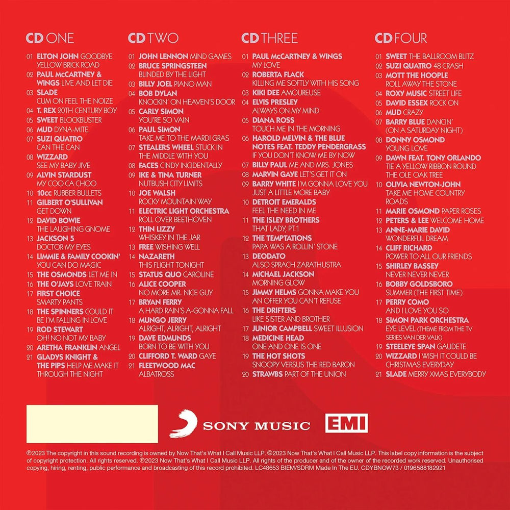 Now That's What I Call Music NOW Yearbook '73 - Deluxe Hardcover Edition - Sealed UK 4-CD album set 196588183027