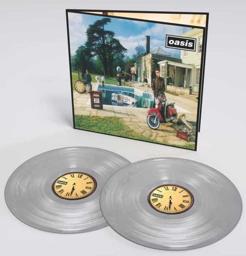 Oasis Be Here Now - Silver Vinyl 25th Anniversary - Sealed UK 2-LP vinyl record set (Double LP Album) RKIDLP85C