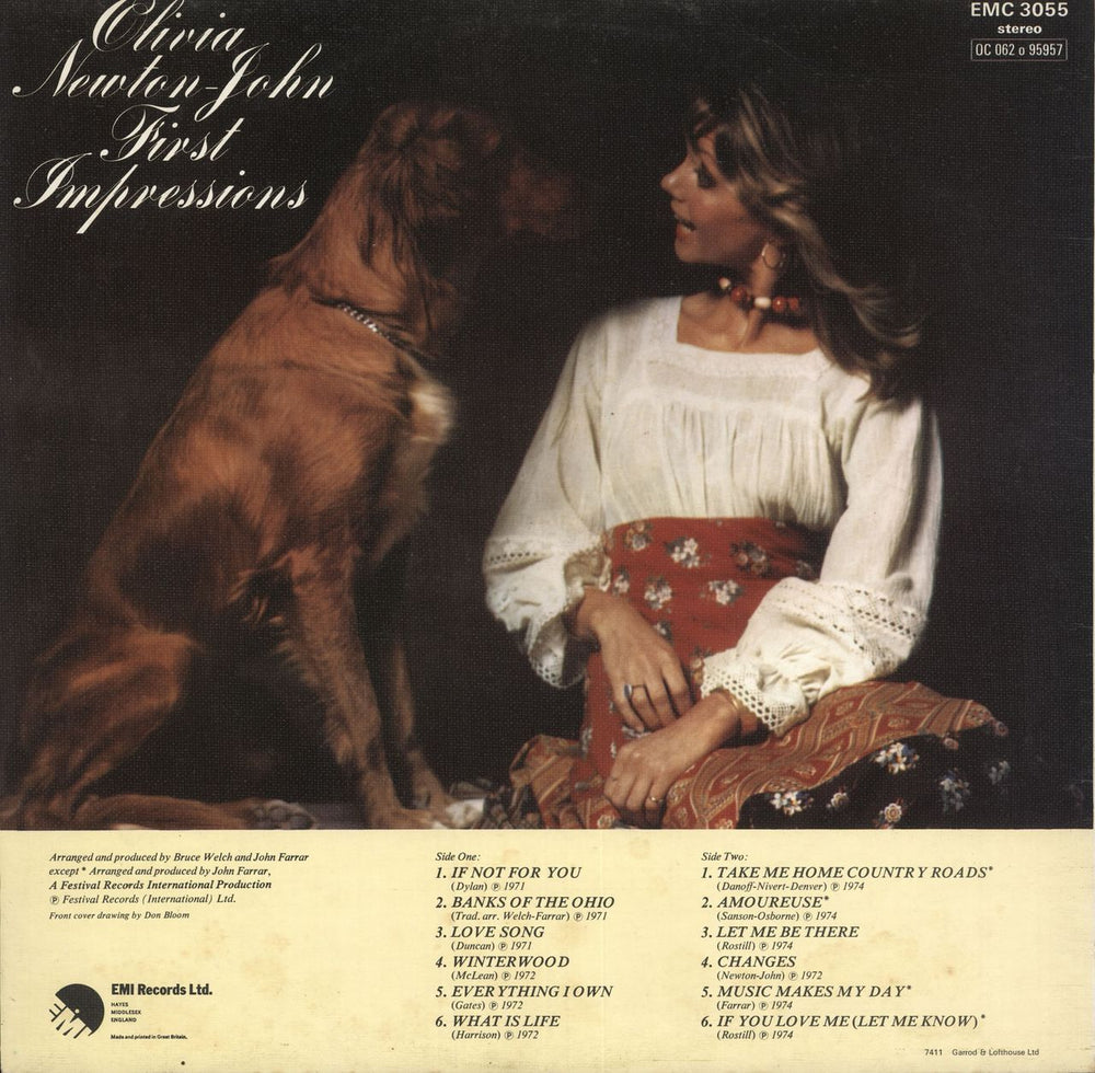 Olivia Newton John First Impressions - 1st - Textured UK vinyl LP album (LP record)