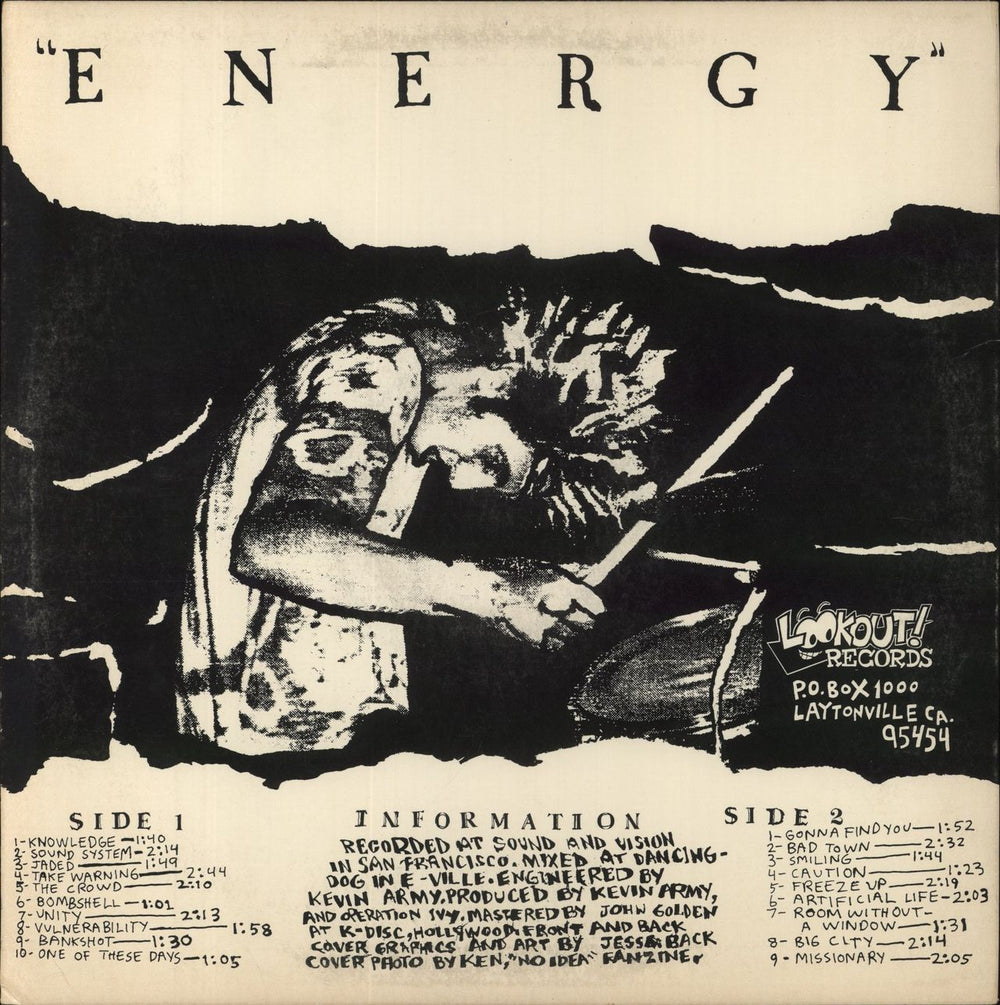 Operation Ivy Energy - 1st US vinyl LP album (LP record)