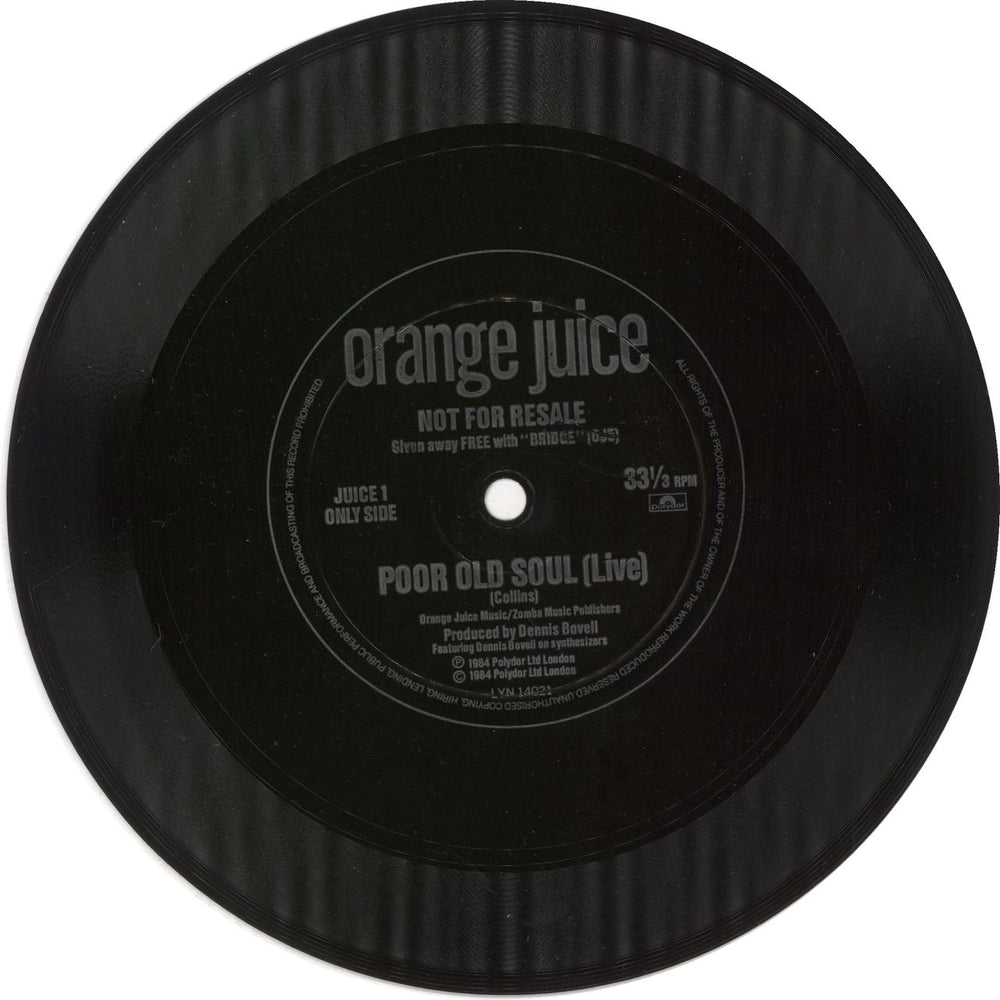 Orange Juice Bridge + 7" Flexi UK 12" vinyl single (12 inch record / Maxi-single) ORJ12BR723701