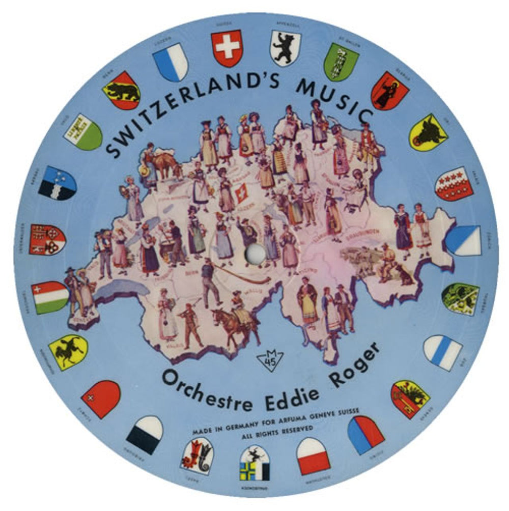 Orchestre Eddie Roger Switzerland's Music Swiss 7" vinyl picture disc (7 inch picture disc single) N/A