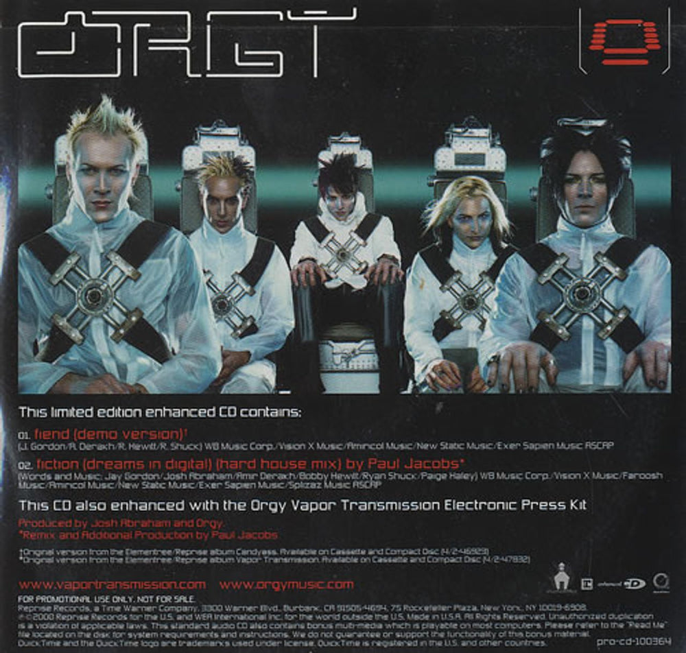 Orgy Limited Edition Enhanced CD US Promo CD single (CD5 / 5") PRO-CD-100364