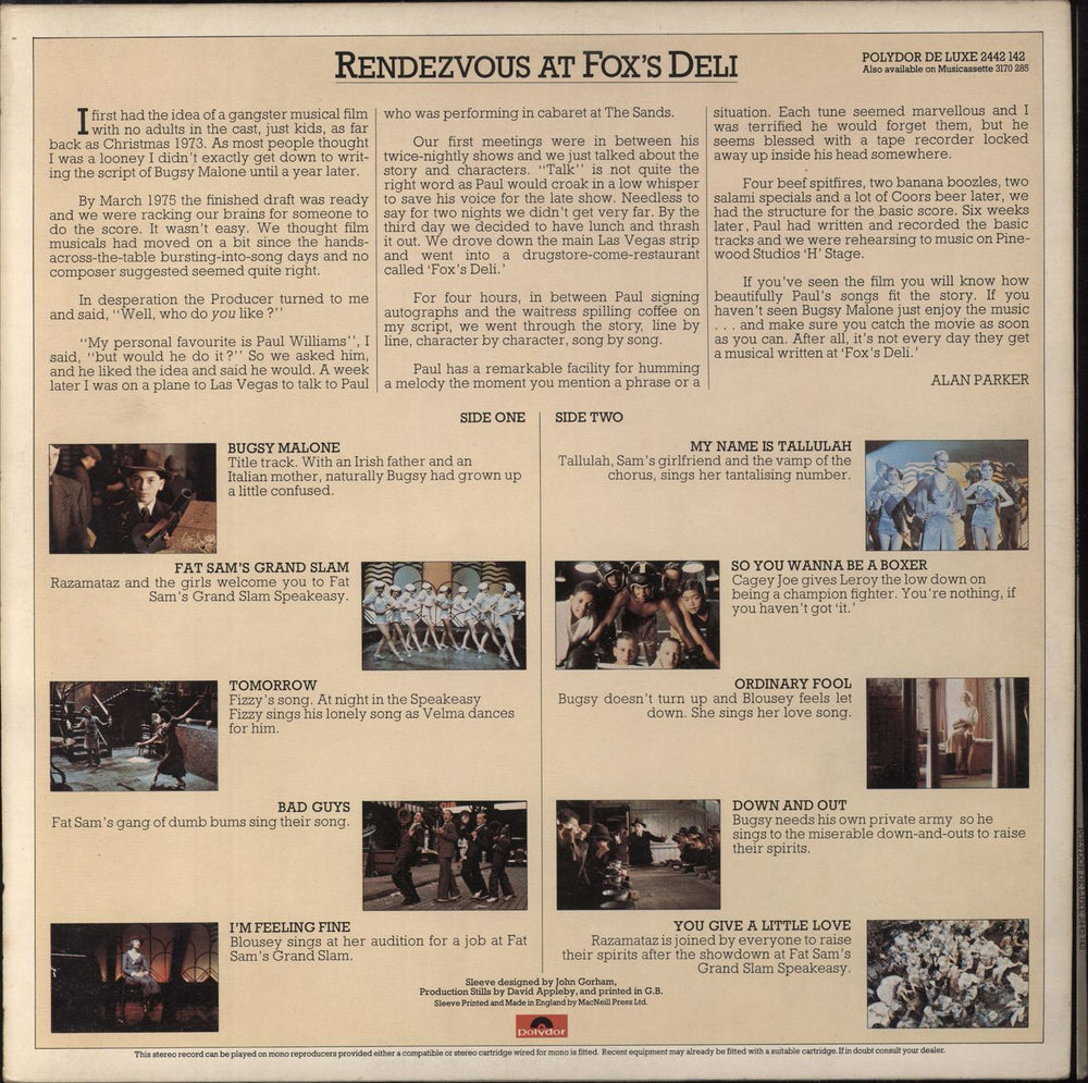 Original Soundtrack Bugsy Malone - EX UK vinyl LP album (LP record)