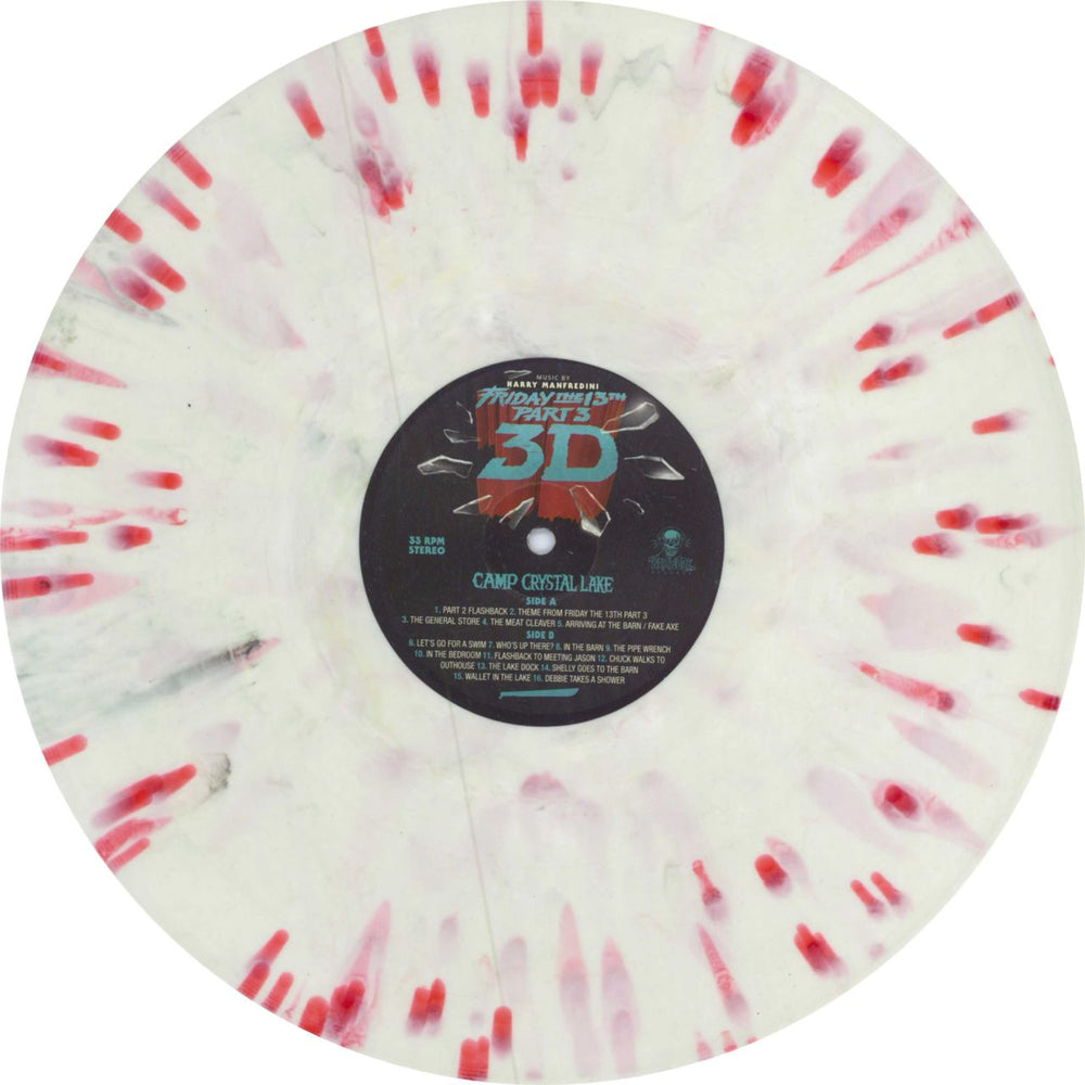 Original Soundtrack Friday The 13th Part 3 3D - White & Red Splatter Vinyl US 2-LP vinyl record set (Double LP Album) OST2LFR754660