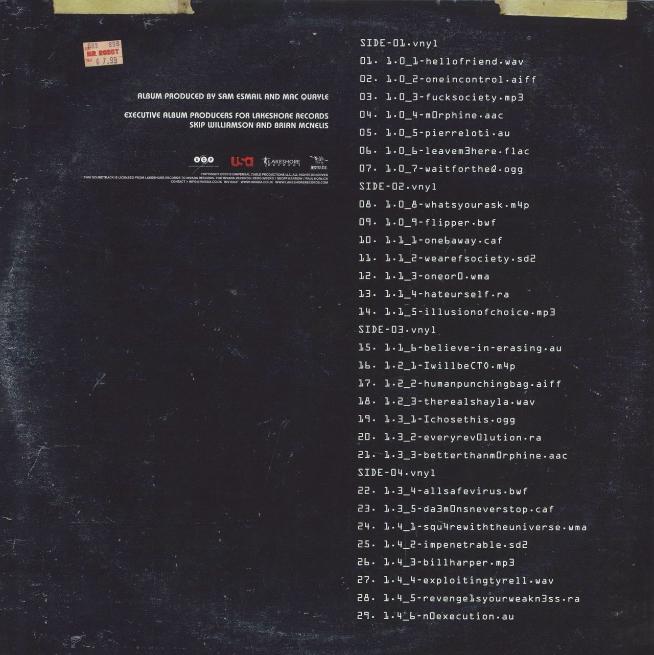blødende manuskript Skoleuddannelse Original Soundtrack Mr. Robot: Volume 1 (Original Television Series So —  RareVinyl.com