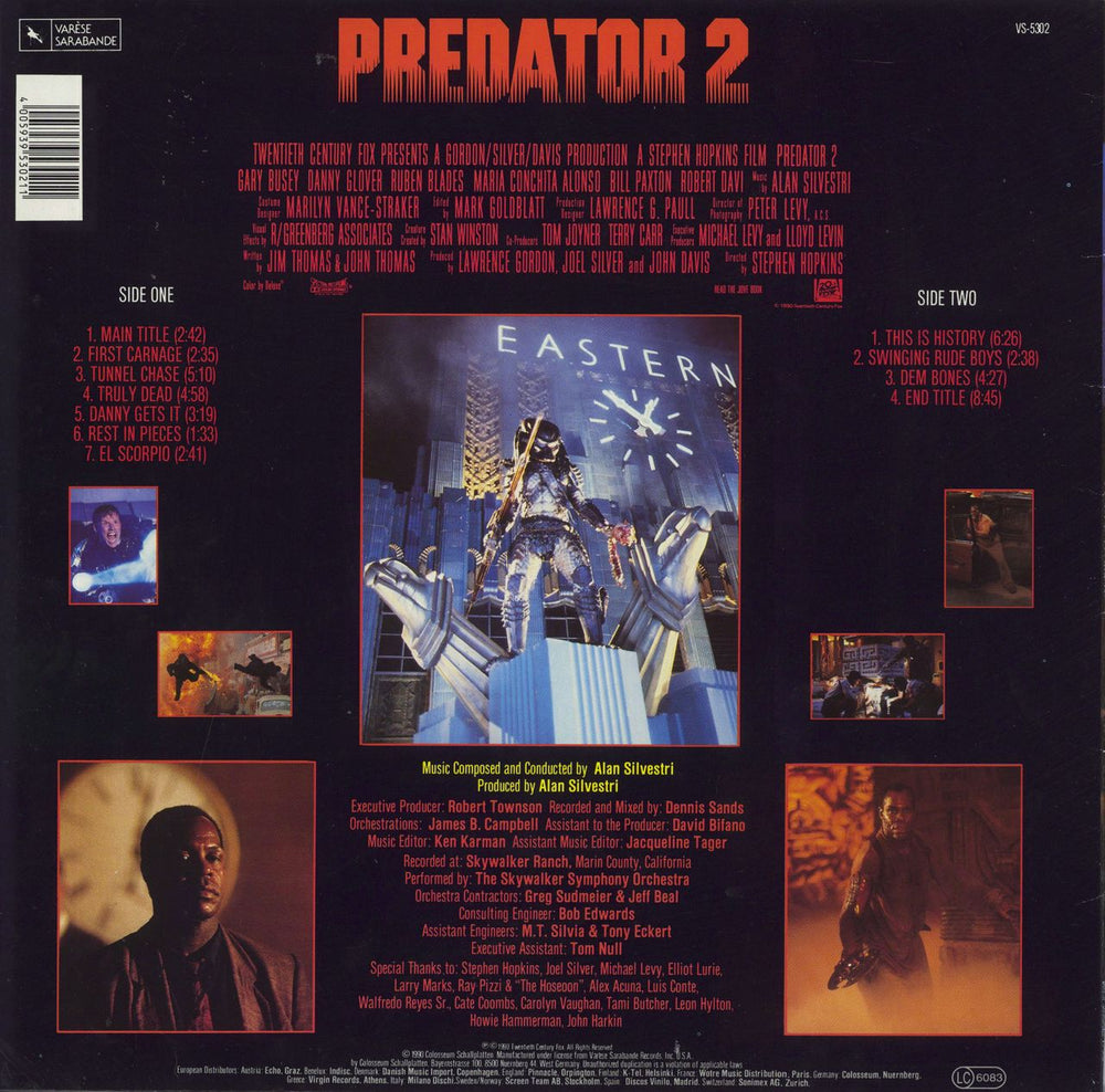 Original Soundtrack Predator 2 German vinyl LP album (LP record) 4005939530211