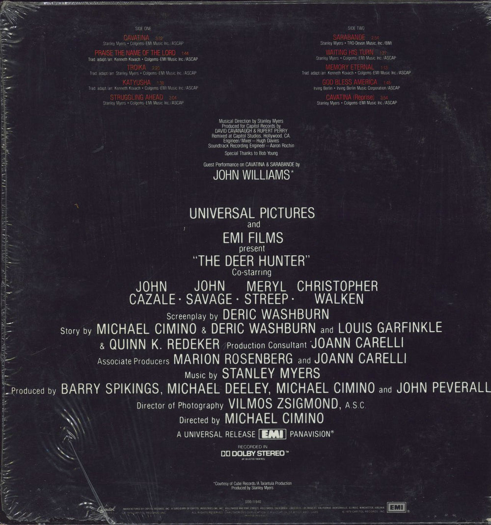 Original Soundtrack The Deer Hunter - stickered shrink US vinyl LP album (LP record)