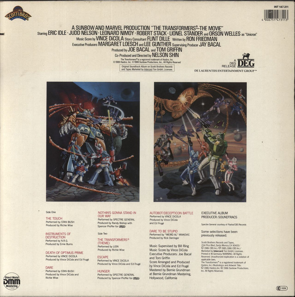 Original Soundtrack Transformers - The Movie German vinyl LP album (LP record) 5099707030217