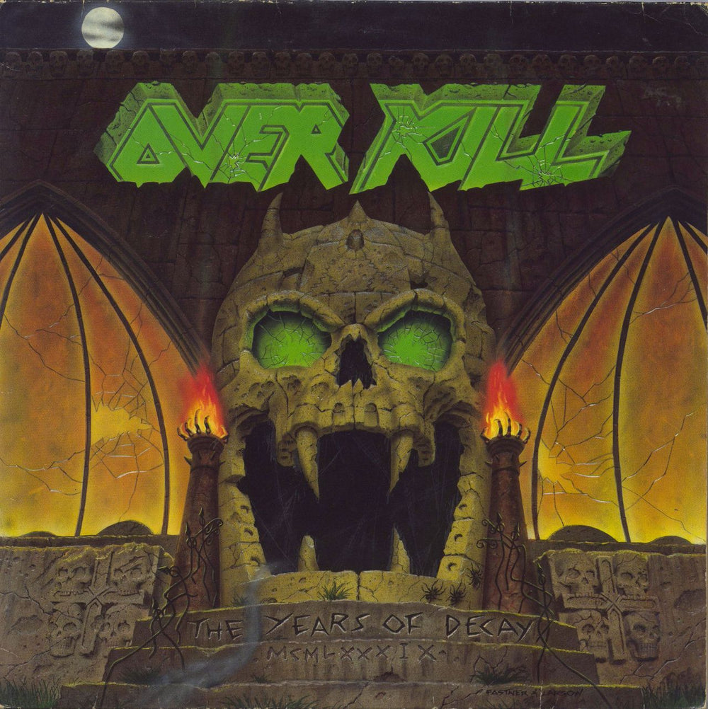 Overkill The Years Of Decay - VG German vinyl LP album (LP record) 782045-1