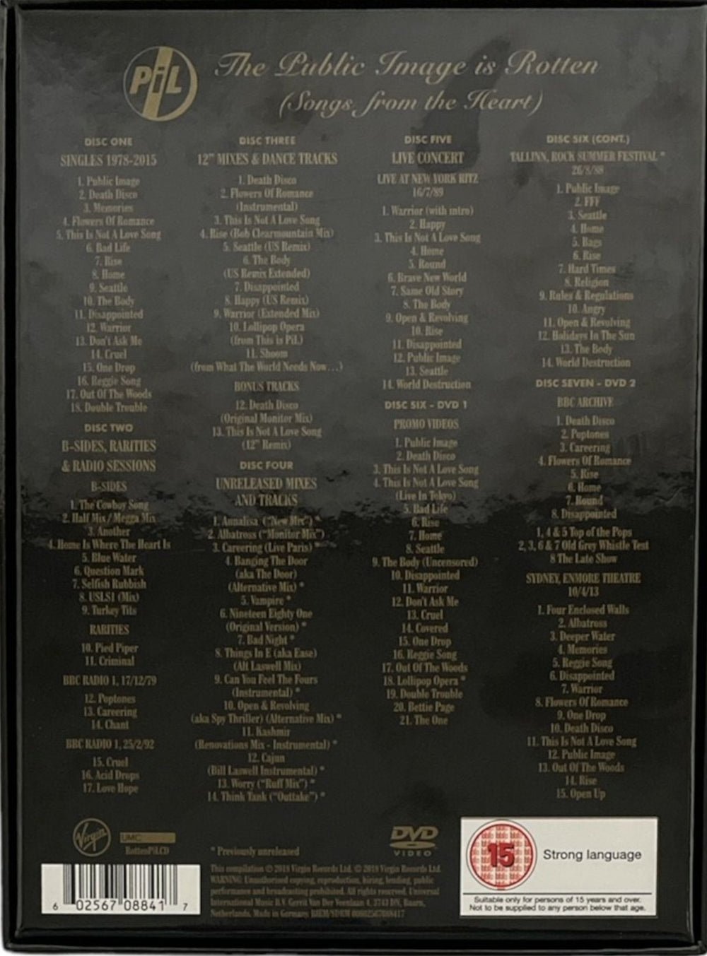 P.I.L. The Public Image Is Rotten (Songs From The Heart) UK CD Album Box Set 602567088417