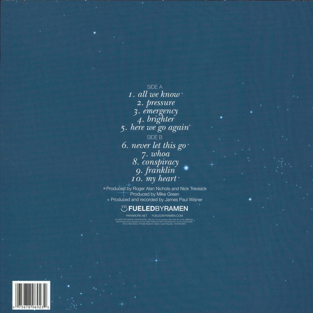 Paramore All We Know Is Falling - Silver Vinyl UK vinyl LP album (LP record)