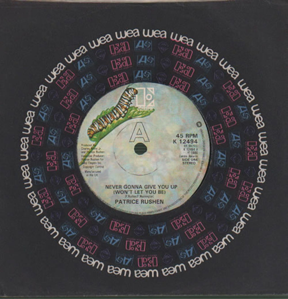 Patrice Rushen Never Gonna Give You Up (Won't Let You Be) UK 7" vinyl single (7 inch record / 45) K12494