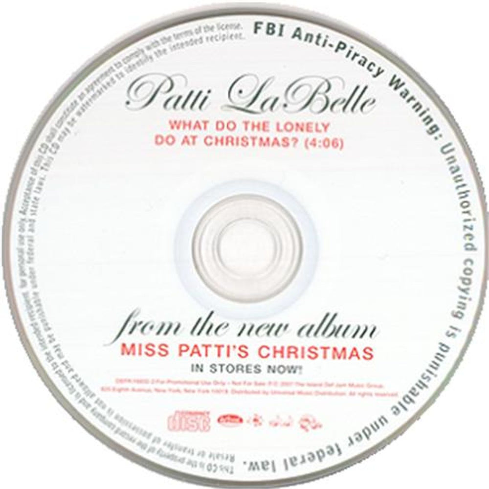 Patti LaBelle What Do The Lonely Do At Christmas? US Promo CD single (CD5 / 5") DEFR16832-2