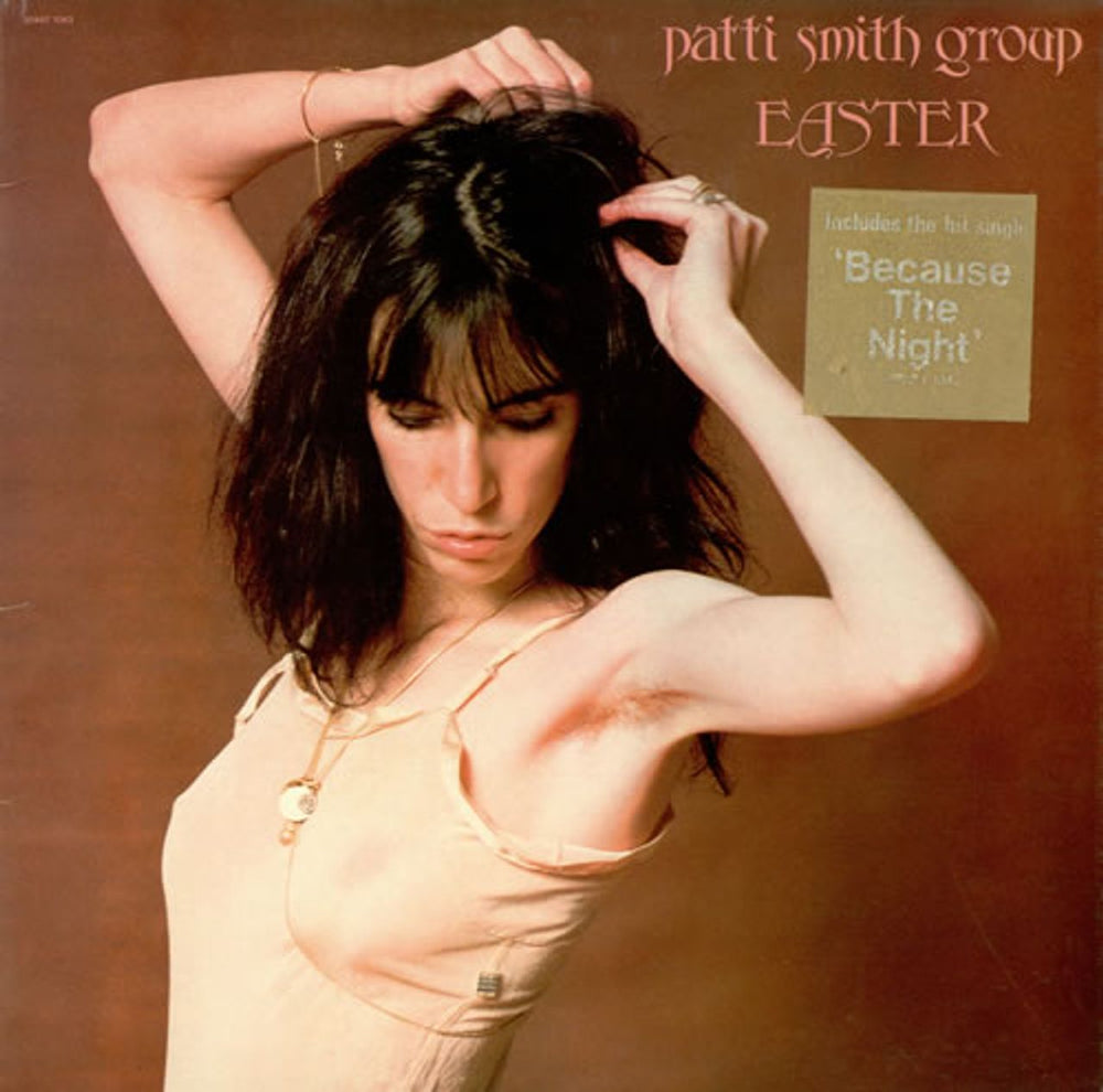 Patti Smith Easter + Hype Sticker UK vinyl LP album (LP record) SPART1043