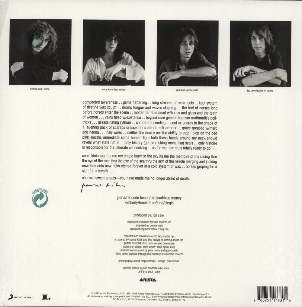 Patti Smith Horses - 180gm - Sealed UK vinyl LP album (LP record) 888751117310