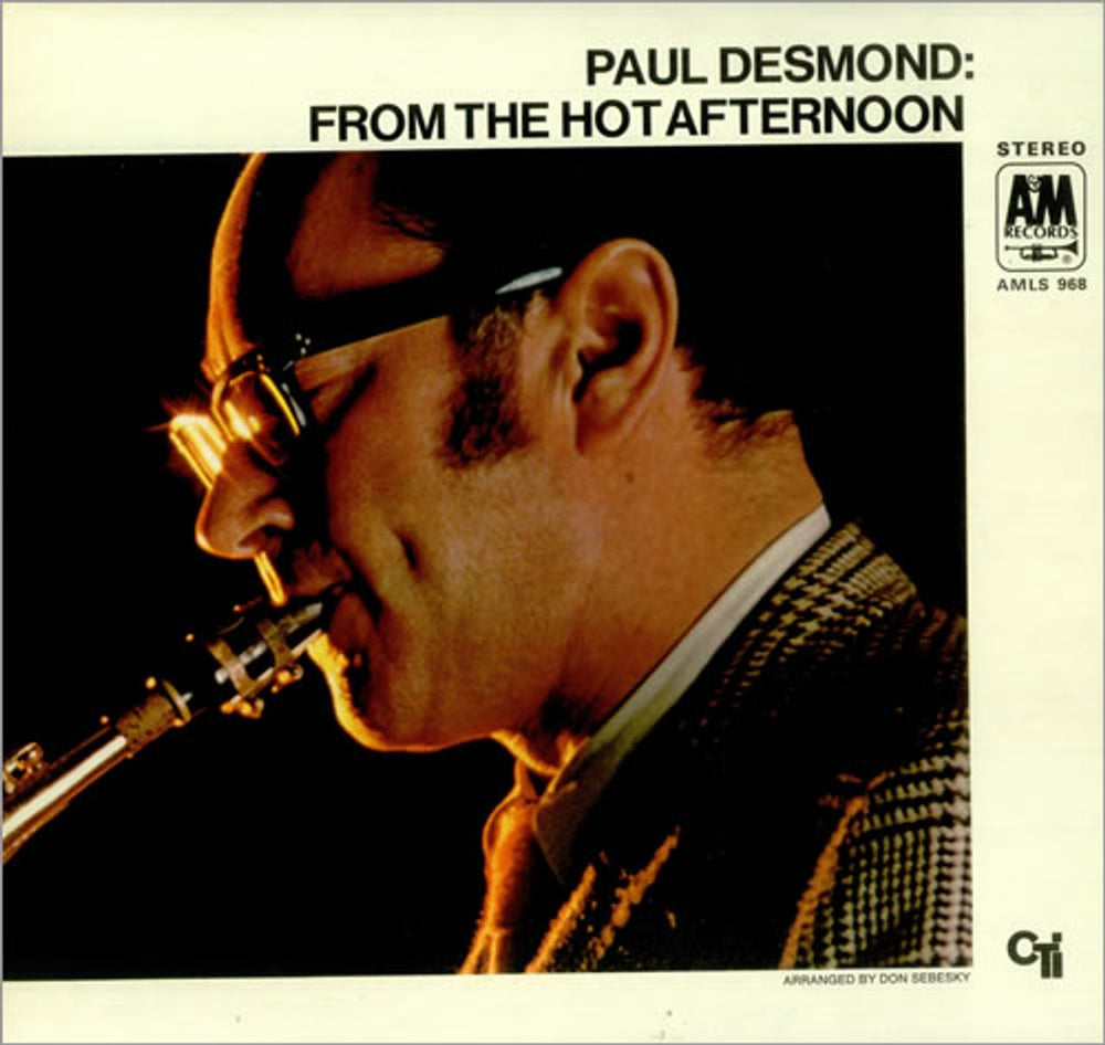 Paul Desmond From The Hot Afternoon UK vinyl LP album (LP record) AMLS968